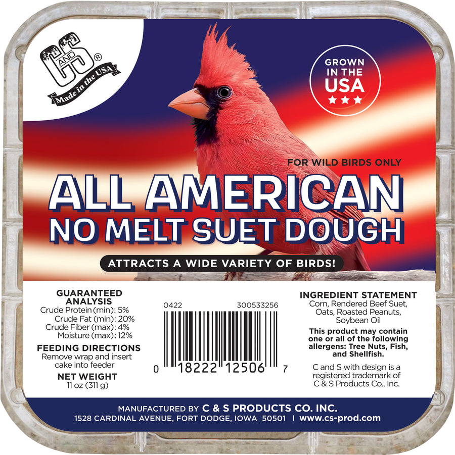 C&s All American No Melt Suet Dough, Corn/Peanut, 11 oz - Suet Cakes No Melt