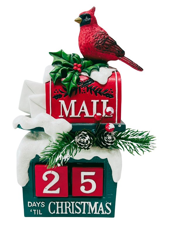 10.25IN POLYRESIN RED MAIL BOX