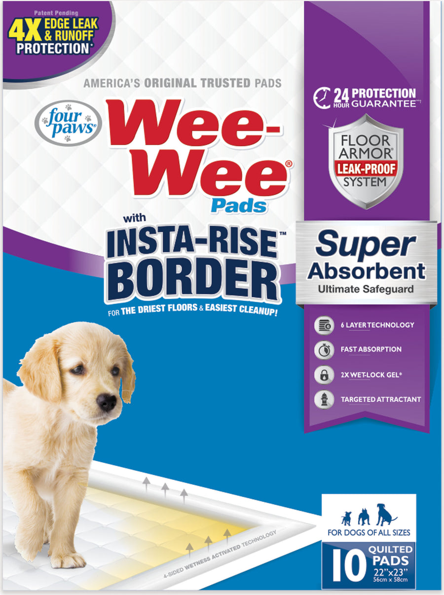 Four Paws Wee-Wee Insta-Rise Border Pad, 22x23 in-10 pk - Training Pads