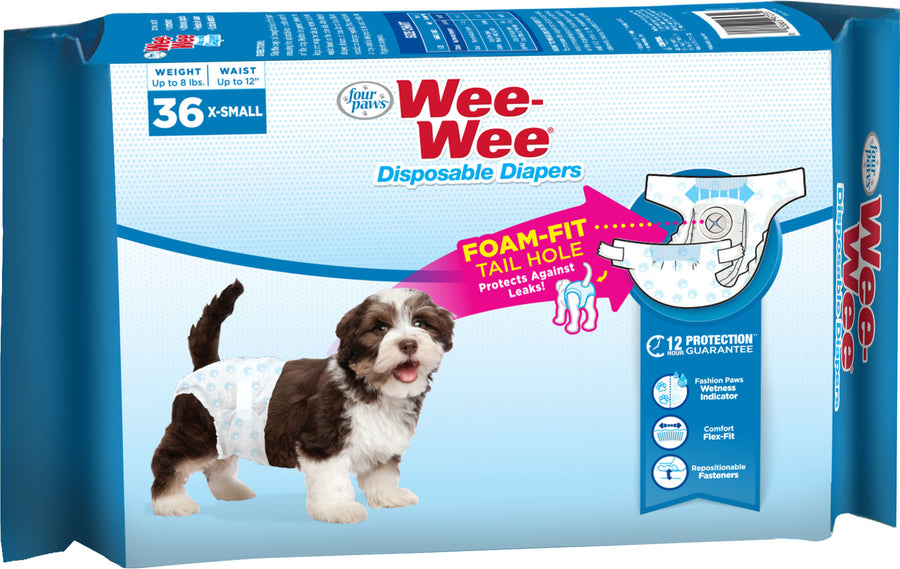 Four Paws Wee-Wee Disposable Diapers, xs-36 pk