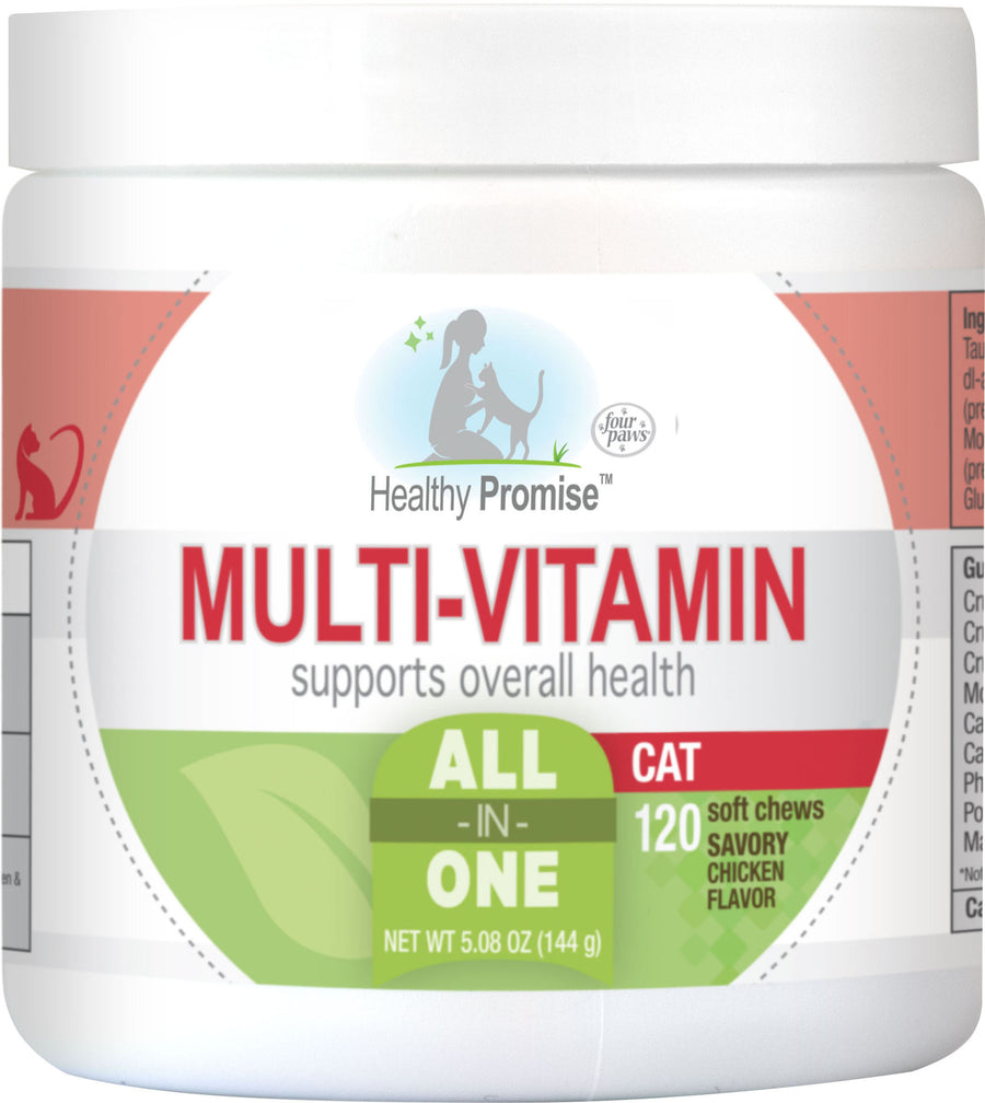 Four Paws Healthy Promise Multi Vitamin Chew for Cats, Chicken, 120 ct - Supplements