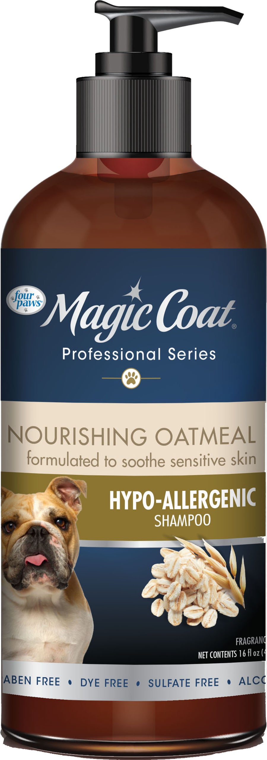 Magic Coat Pro Series Hypo Allergenic Shampoo, Oatmeal, 16 oz - Shampoos & Wipes