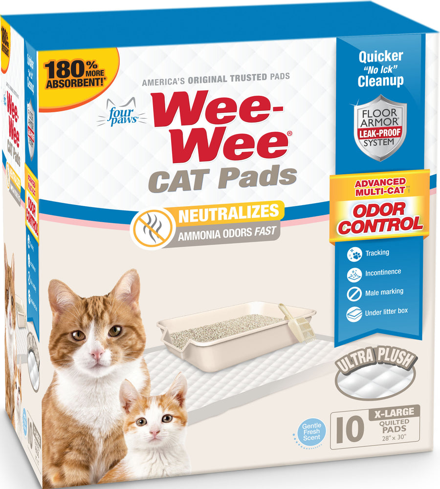Four Paws Wee-Wee Cat Pads, Gentle Fresh Scent, 10 pk - Mats