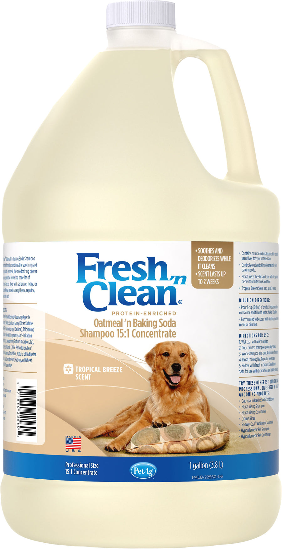 Fresh 'n Clean Oatmeal Baking Soda Shampoo 15: 1, Tropical Breeze, 1 gal - Shampoos & Wipes