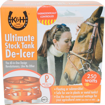 K&h Ultimate Stock Tank Deicer W/Cord Clip, Red, 250 Watt - Stock Tanks Floater