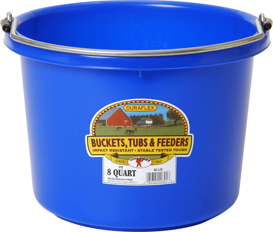 Little Giant Duraflex Plastic Bucket, Blue, 8 qt - Bucket General