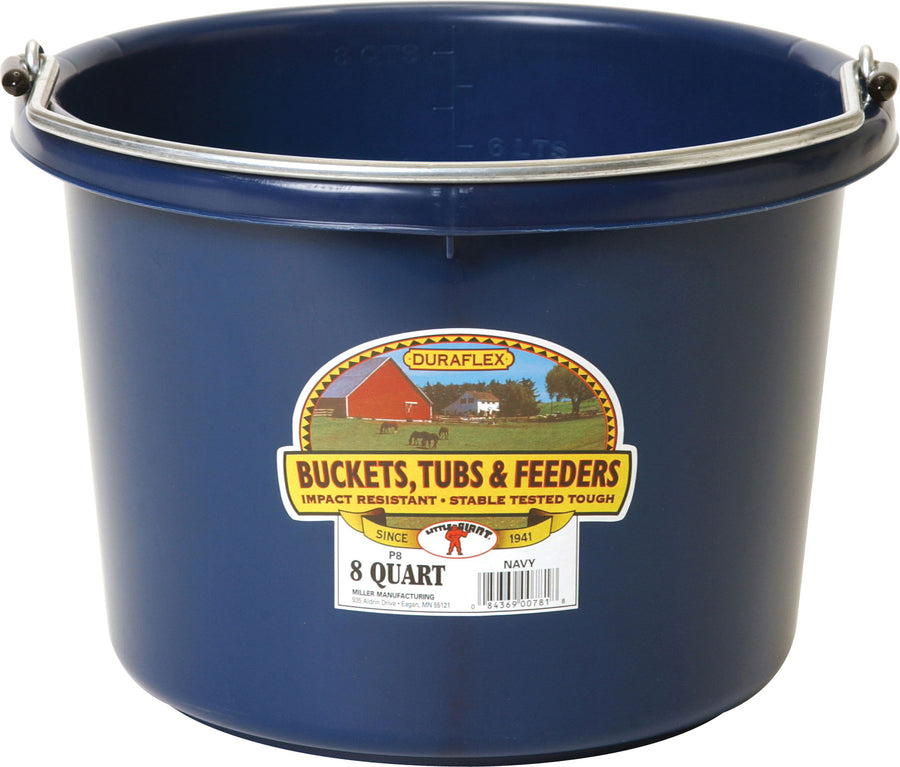 Little Giant Duraflex Plastic Bucket, Navy, 8 qt - Bucket General