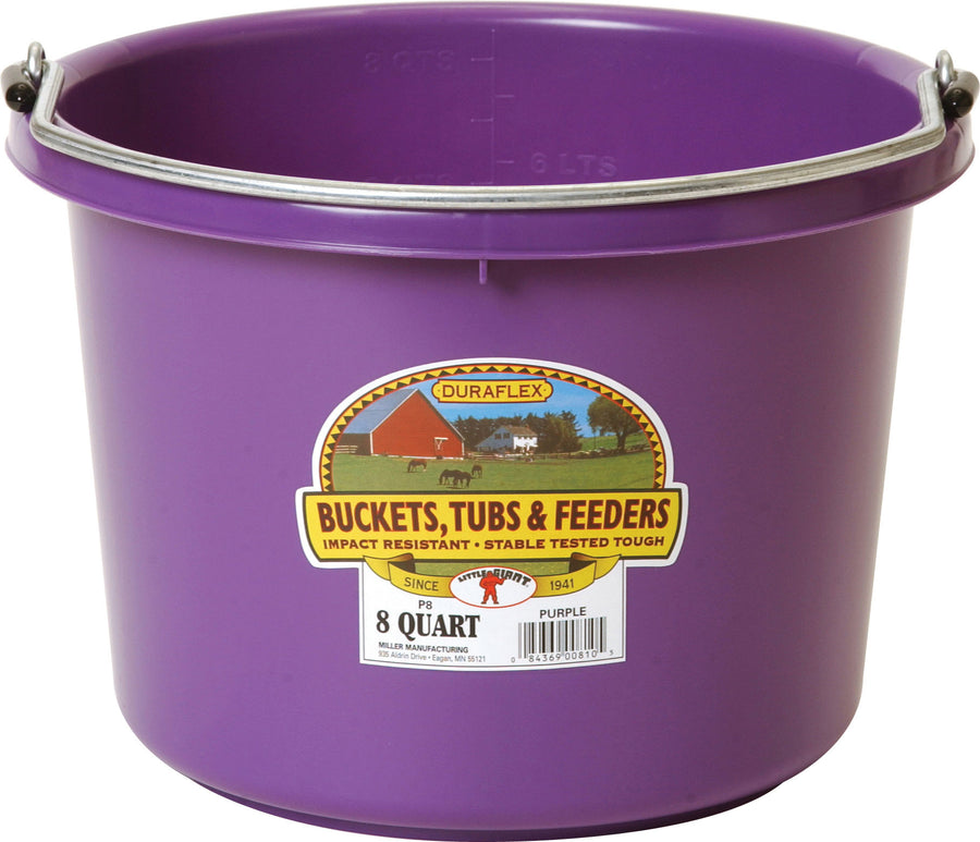 Little Giant Duraflex Plastic Bucket, Purple, 8 qt - Bucket General
