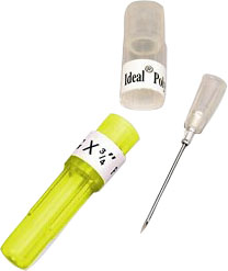 Ideal Plastic Hub Disposable Needle, Yellow, 22 Ga x 1 in - Needles