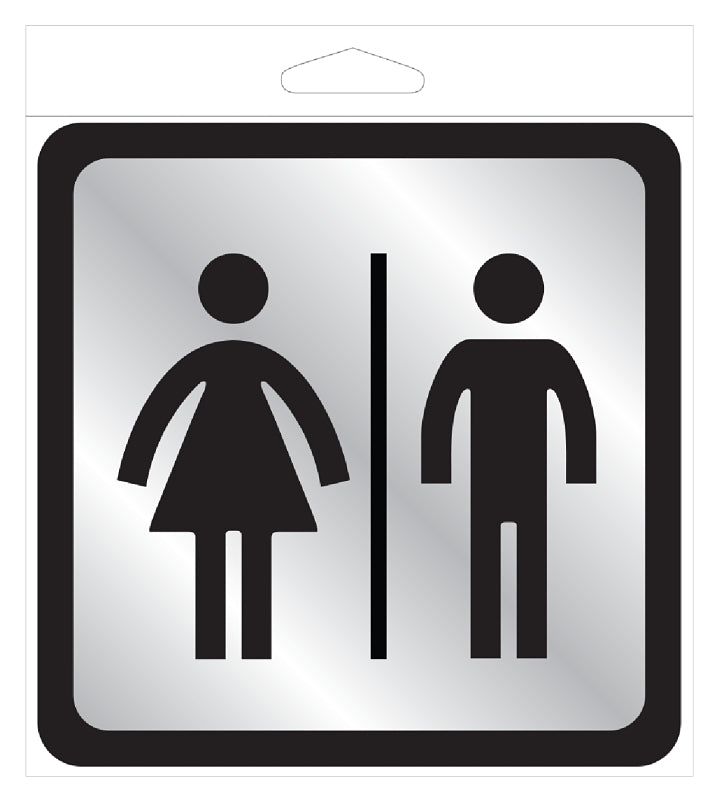 Hy-Ko 493 Restroom Sign with Frame