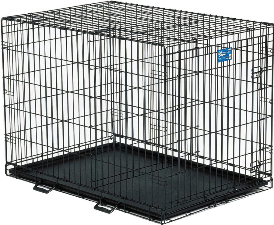 Midwest Homes Life Stages Crate W/Divider Panel, Black, 42x28x31 in - Metal