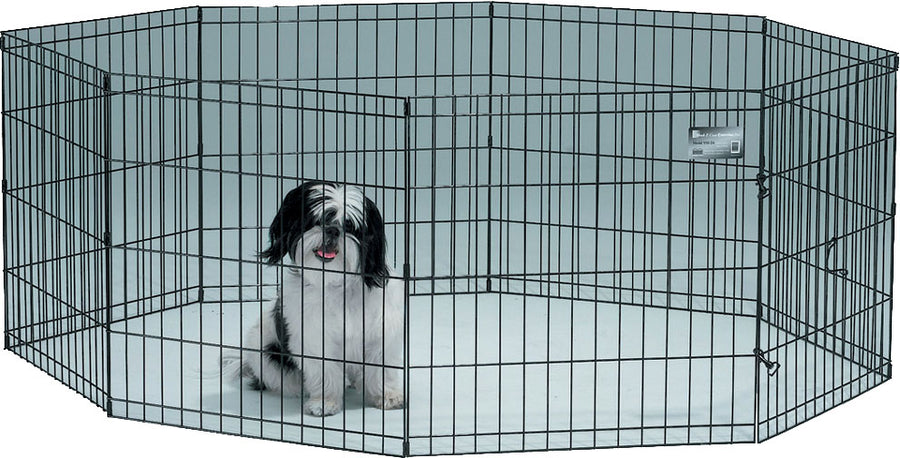 Midwest Homes 8 Panel Exercise Pen, Black, 24x24 in - Exercise Pens