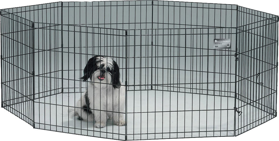 Midwest Homes 8 Panel Exercise Pen, Black, 24x30 in - Exercise Pens