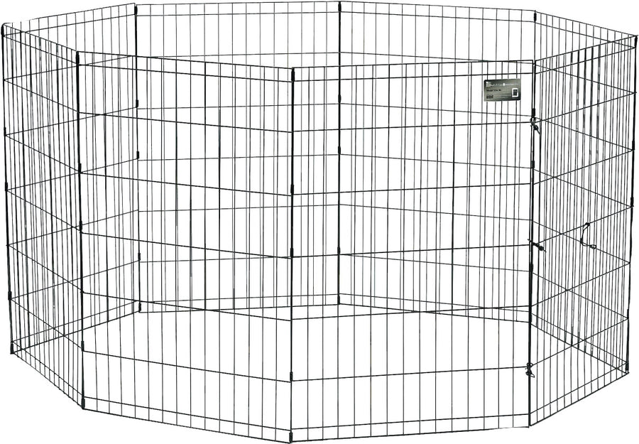 Midwest Homes 8 Panel Exercise Pen, Black, 24x48 in - Exercise Pens