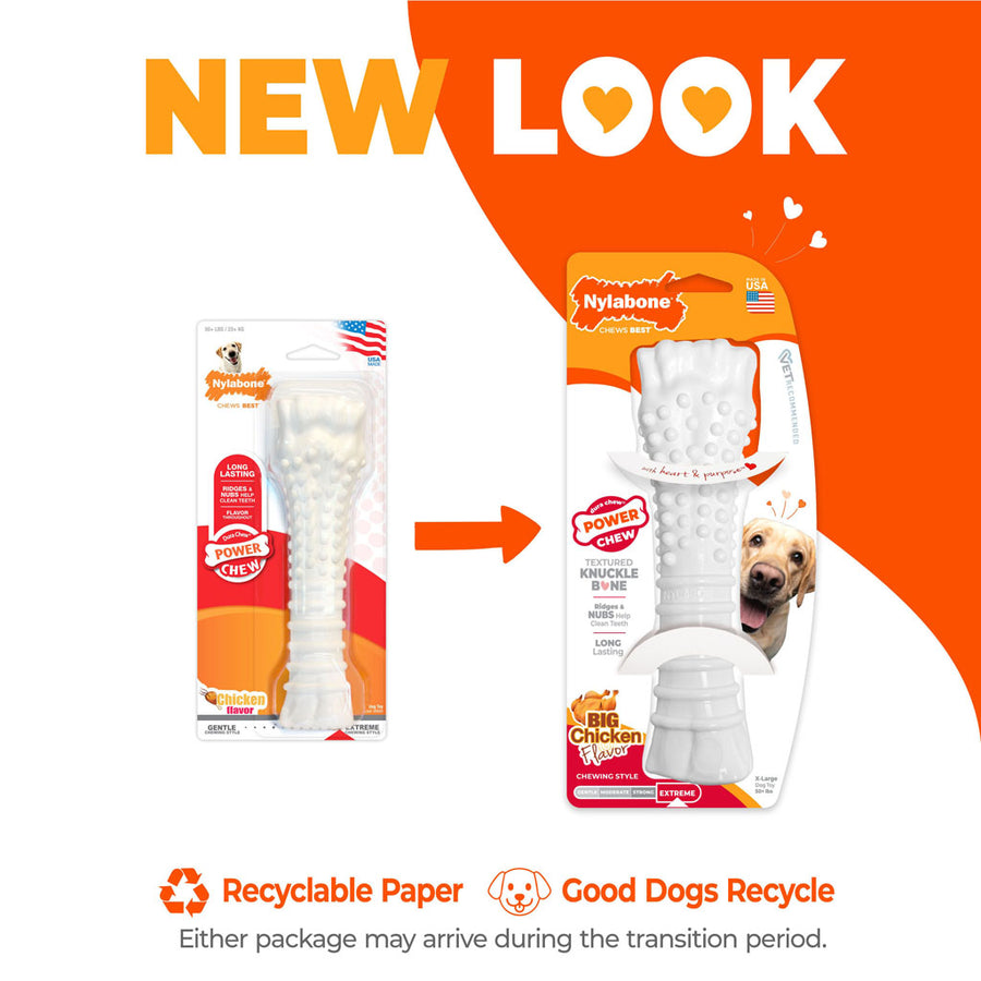 Nylabone Power Chew Bone, Chicken, XL - Hard Plastic