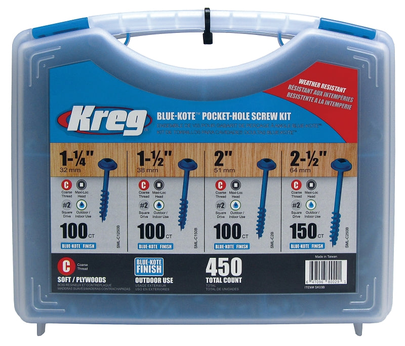Kreg Blue-Kote SK03B Pocket-Hole Screw Kit