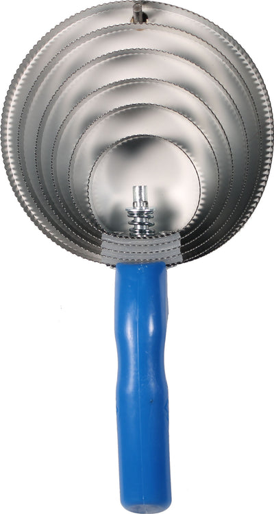 Decker Spiral Lacquered Spring Steel Comb, Blue, Jumbo - Curry Combs