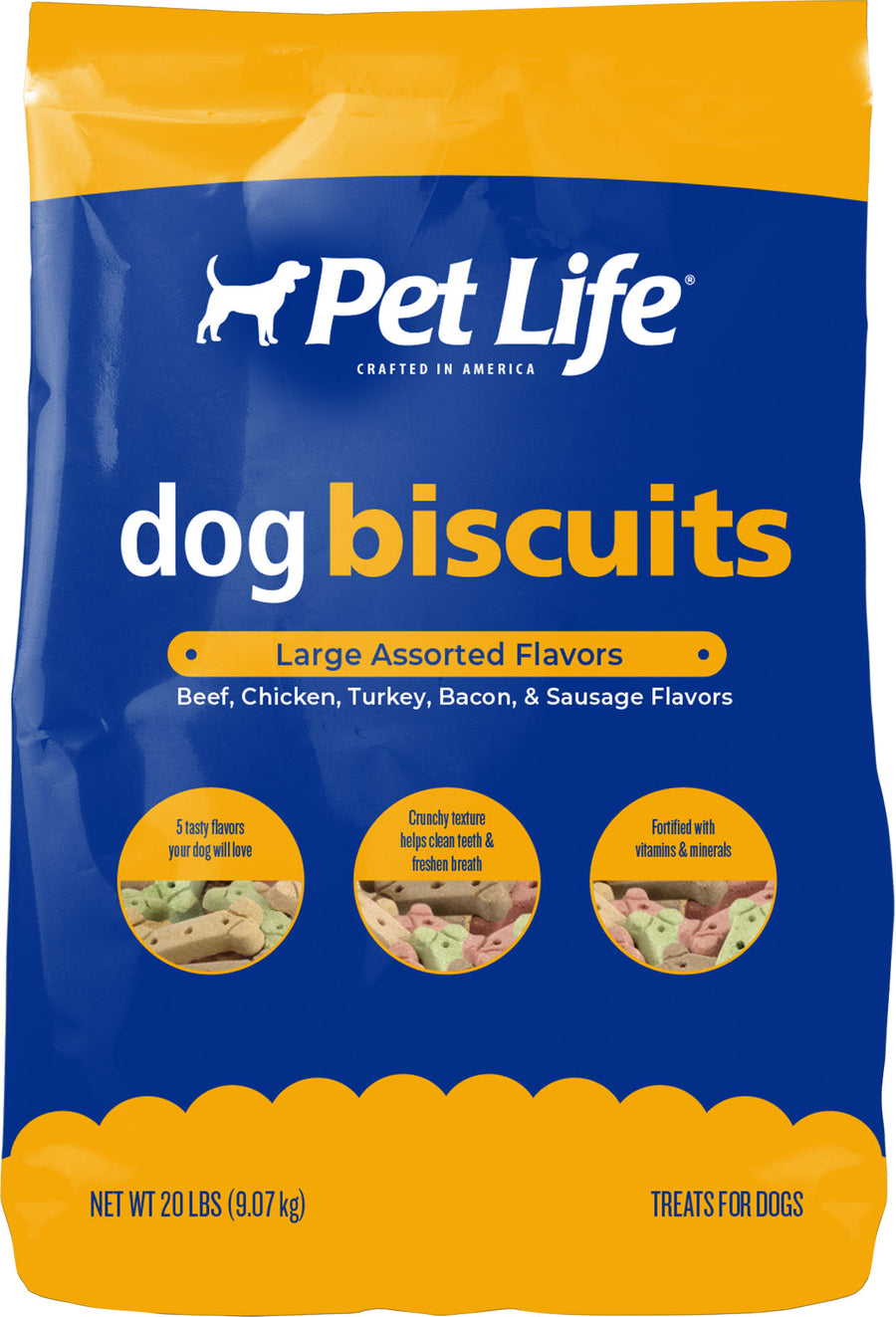 Pet Life Dog Biscuits, Multi-Flavor, lg-20 lb - Edible Bones & Biscuits