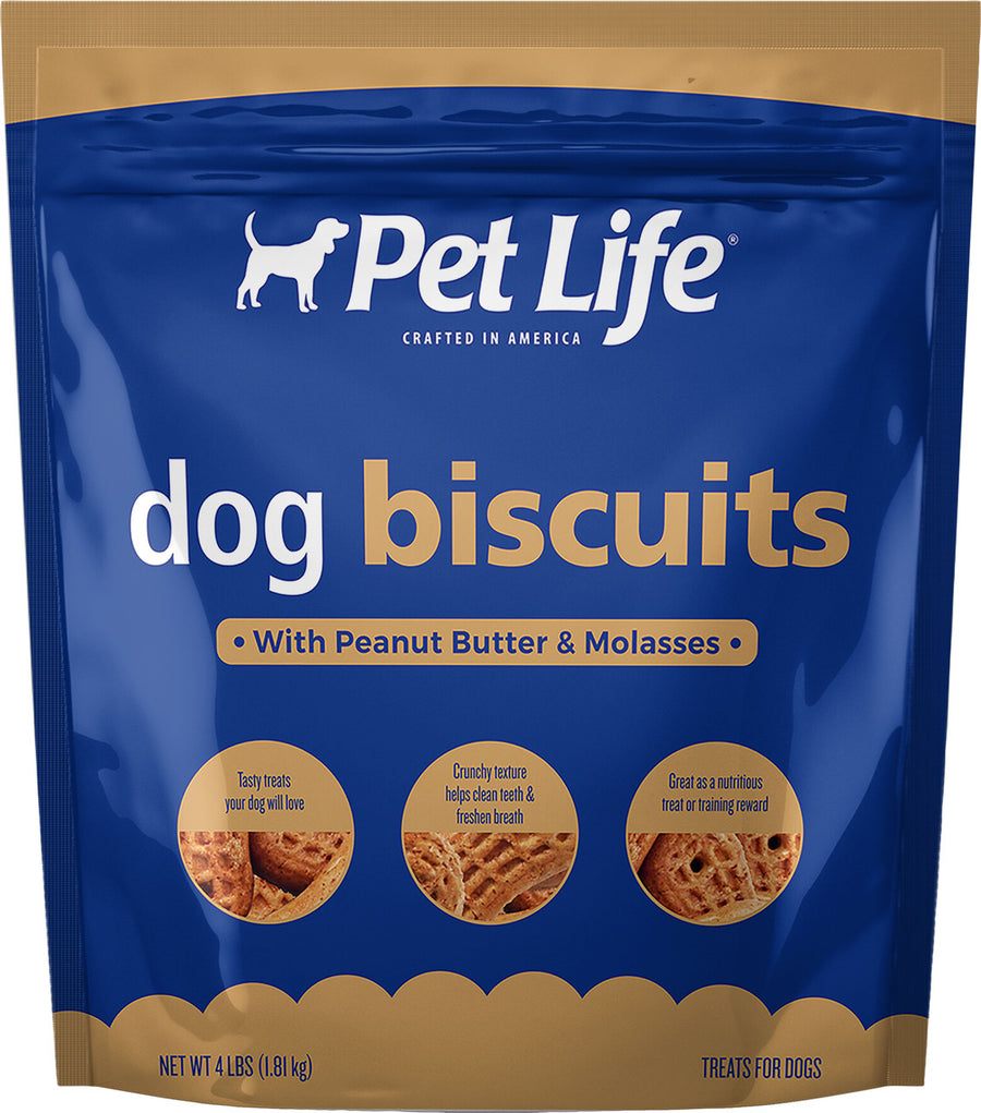 Pet Life Dog Biscuits, Peanut Butter/Molasses, 4 lb - Edible Bones & Biscuits