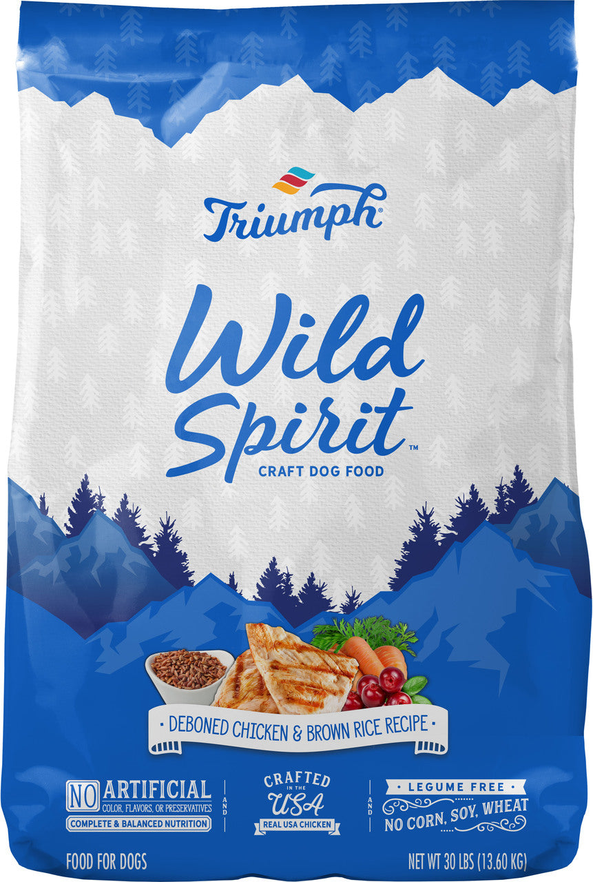 Triumph Wild Spirit Dog Food, Chicken/Brown Rice, 30 lb - Dry