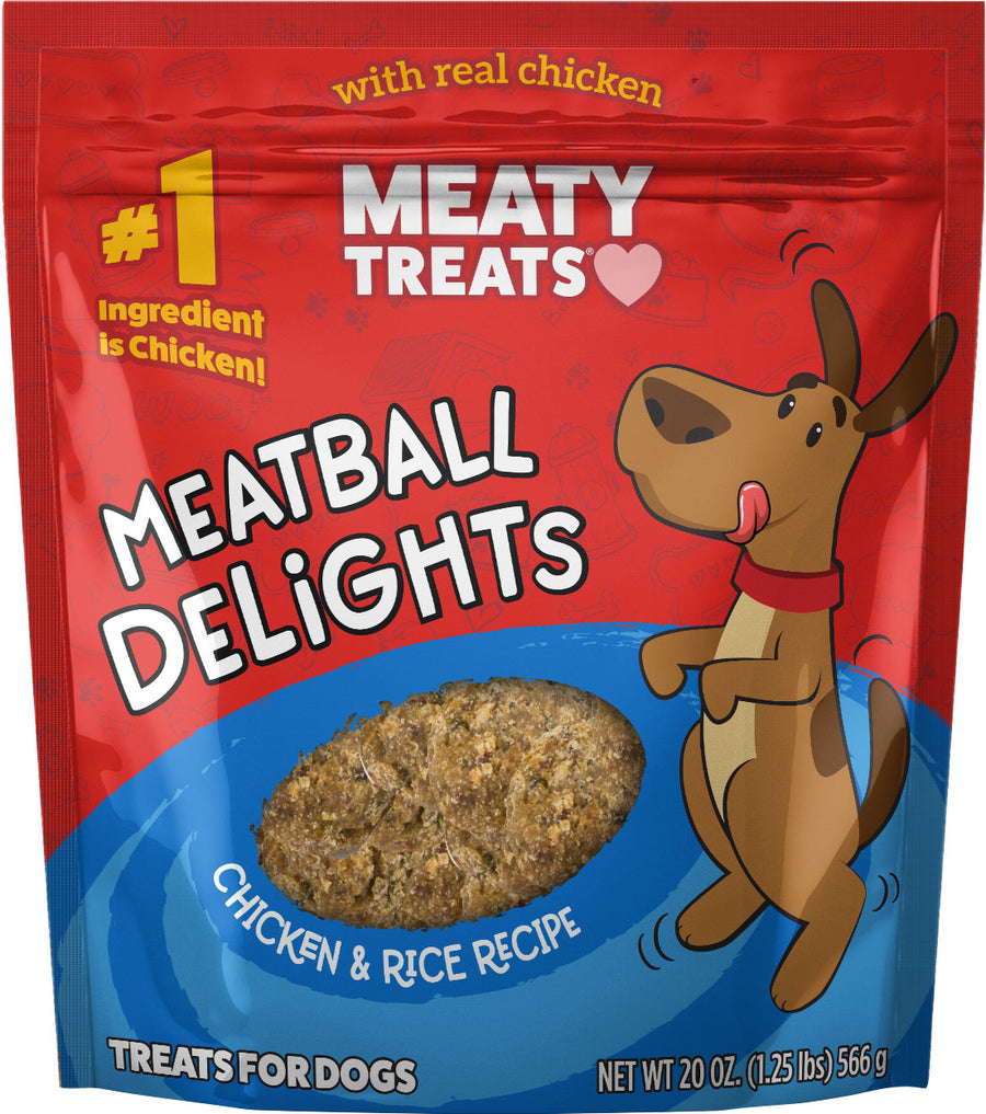Meaty Treats Meatball Delights, Chicken/Rice, 20 oz - Soft Treats