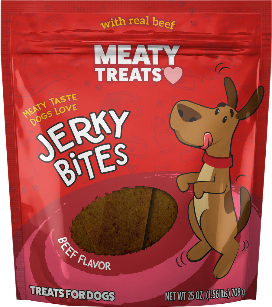 Meaty Treats Jerky Bites, Beef/Pepperoni, 25 oz - Soft Treats
