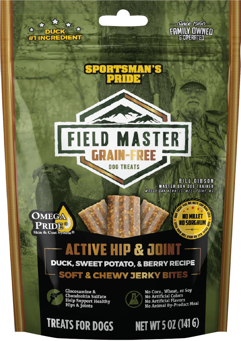 Sportsman's Pride Field Master Active Hip & Joint Gf Dog Treats, Duck/Swt Pot/Berry, 5 oz - Edible Bones & Biscuits