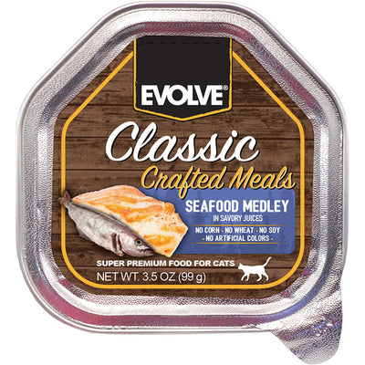 Evolve Classic Wet Cup Cat Food, Seafood Medley, 3.5 oz - Canned