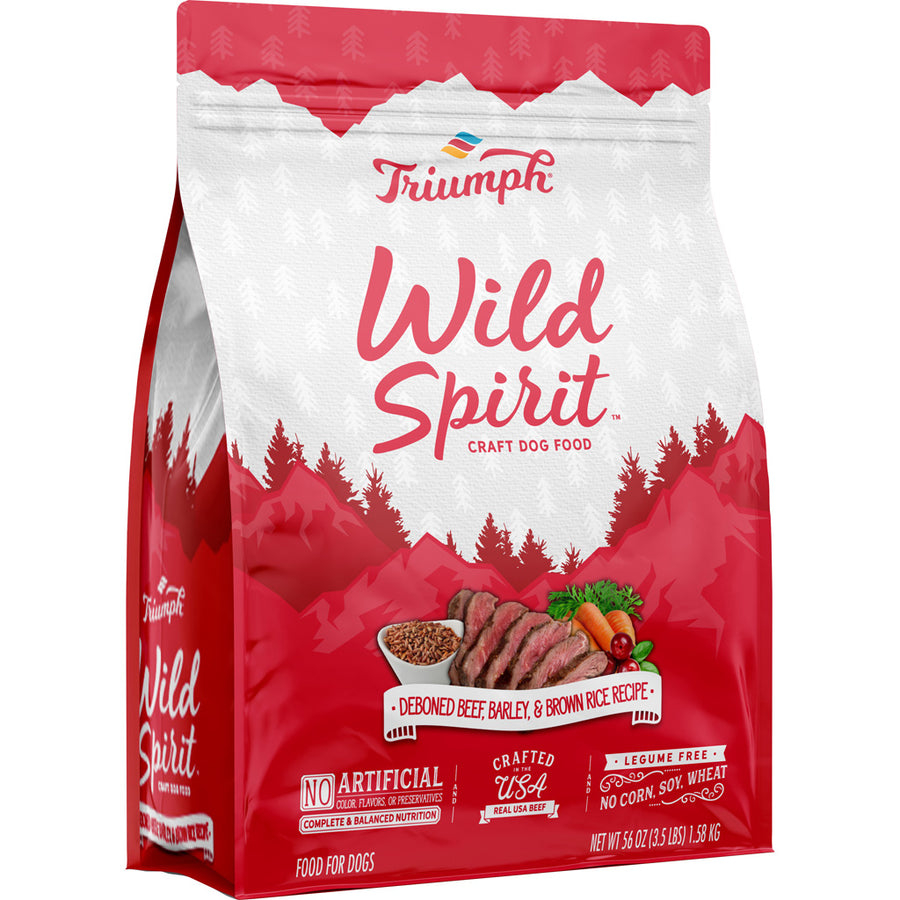 Triumph Wild Spirit Dog Food, Beef/Barley/Rice, 3.5 lb - Dry