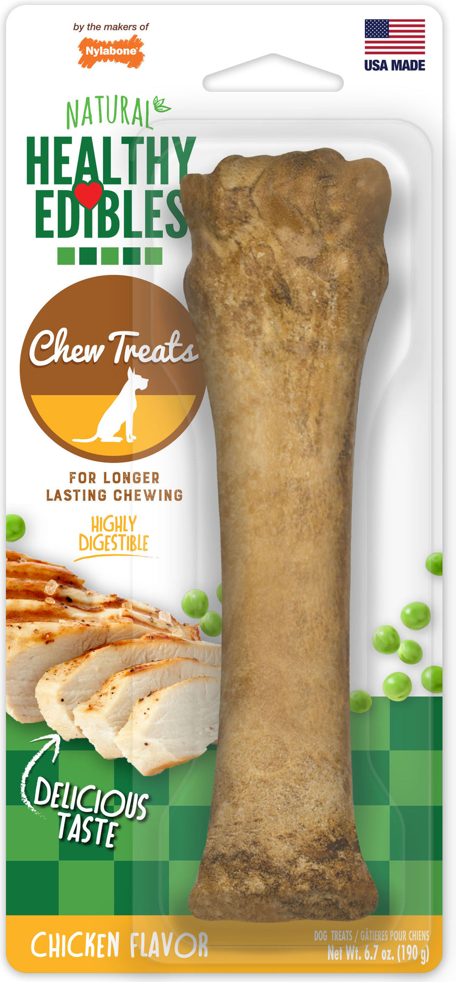 Nylabone Healthy Edibles Natural Chew, Chicken, Souper - Edible Bones & Biscuits