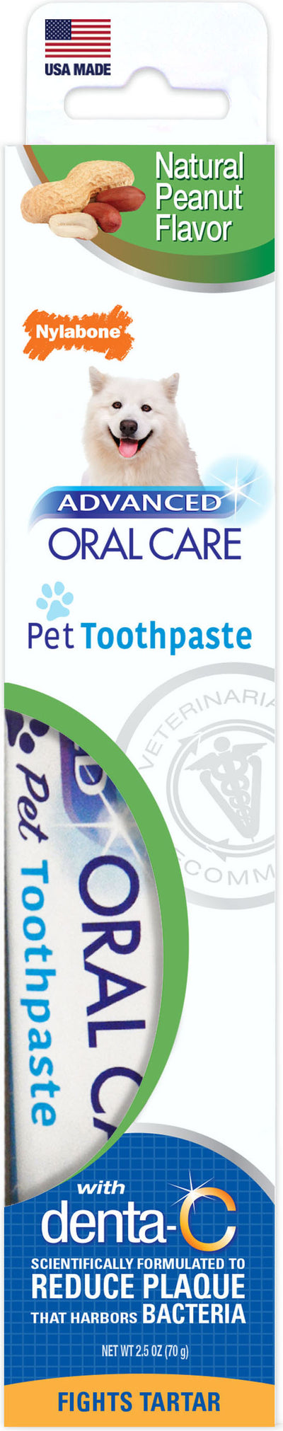 Nylabone Advanced Oral Care Natural Toothpaste, Peanut, 2.5 oz - Dental Care