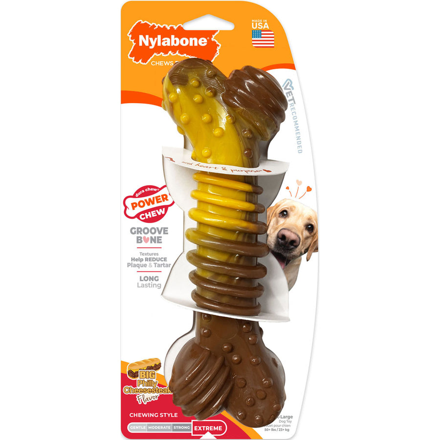 Nylabone Power Chew Flavor Frenzy, Cheesesteak, XL - Hard Plastic