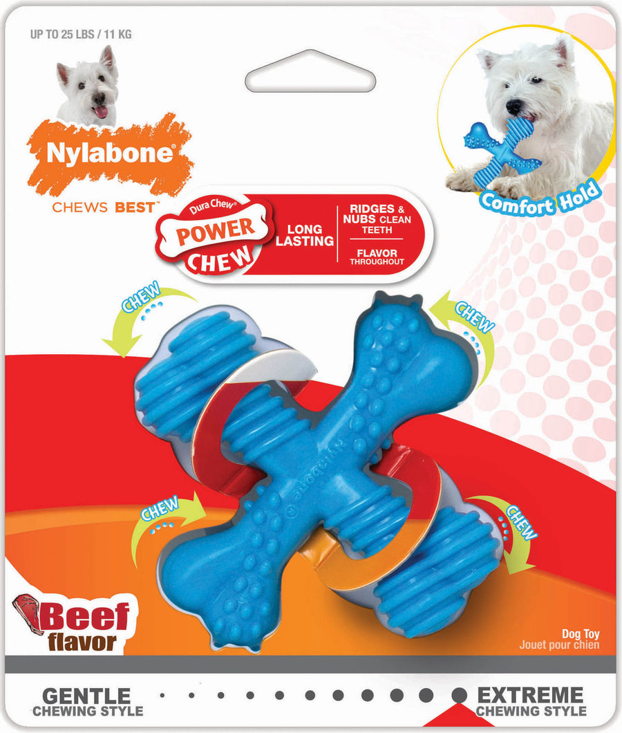 Nylabone Power Chew x Bone, Beef, Reg - Hard Plastic