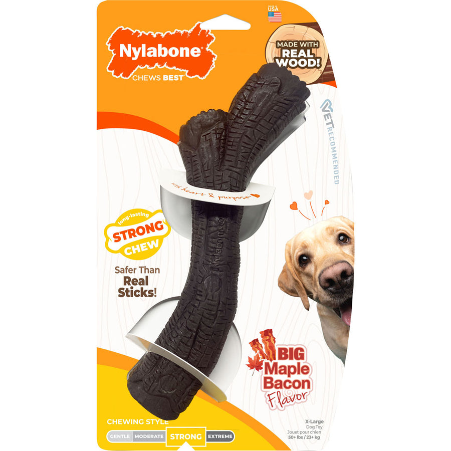 Nylabone Strong Chew Stick, Maple Bacon, XL - Hard Plastic