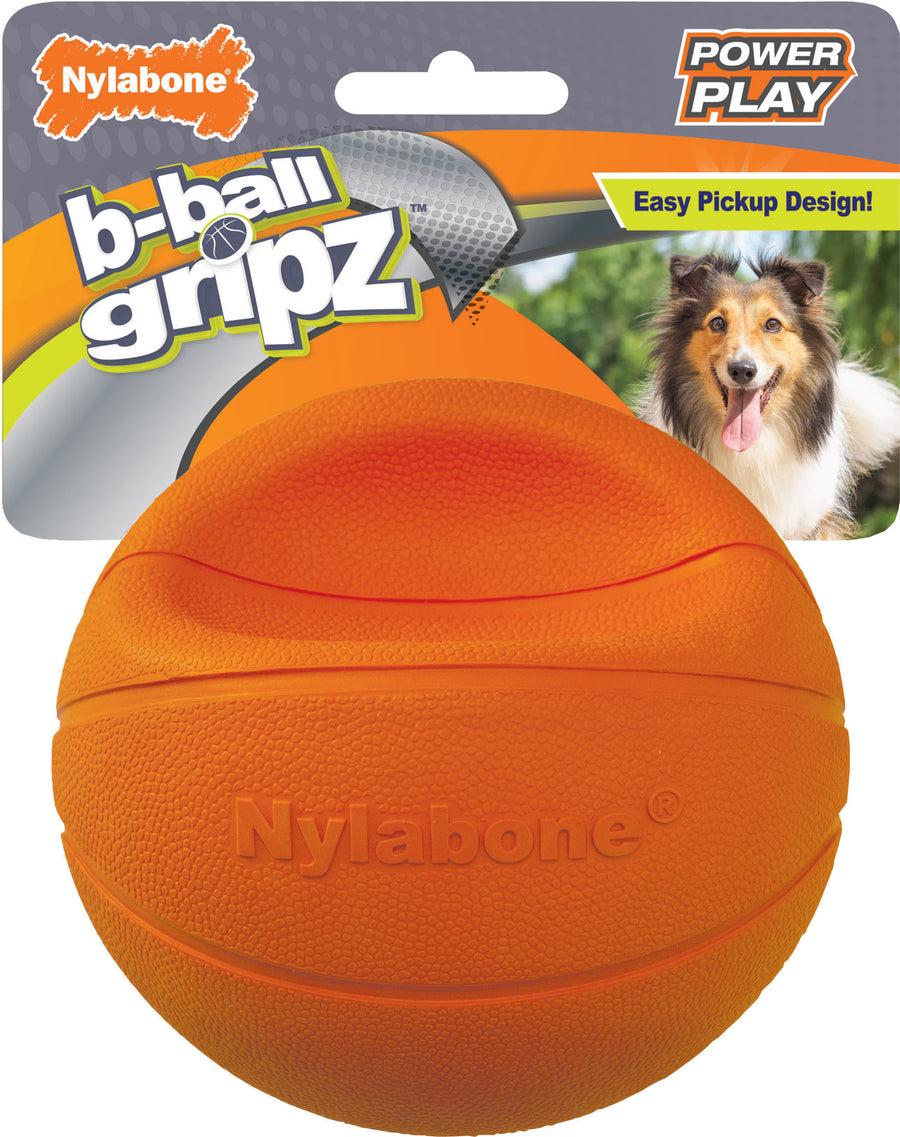 Nylabone Power Play Gripz Basketball, Orange, MD - Tennis Material