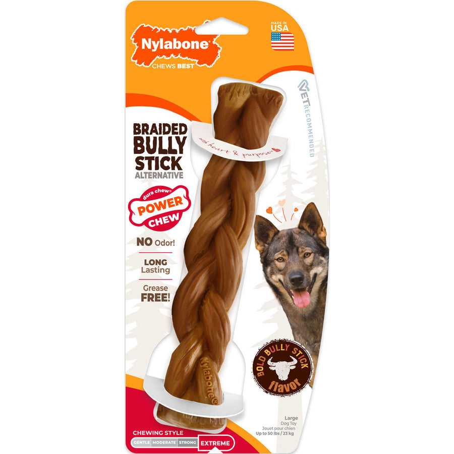 Nylabone Power Chew Alternative Braided Bully, LG - Hard Plastic
