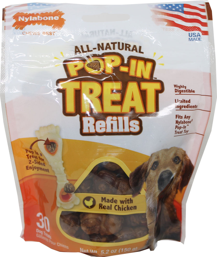 Nylabone Power Chew Pop-In Treat Refill, Chicken, 30 ct - Stuffin Treats