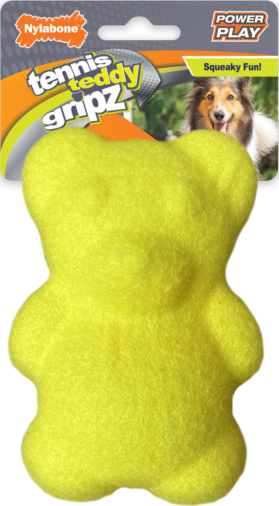 Nylabone Power Play Gripz Tennis Teddy, Yellow, MD - Tennis Material