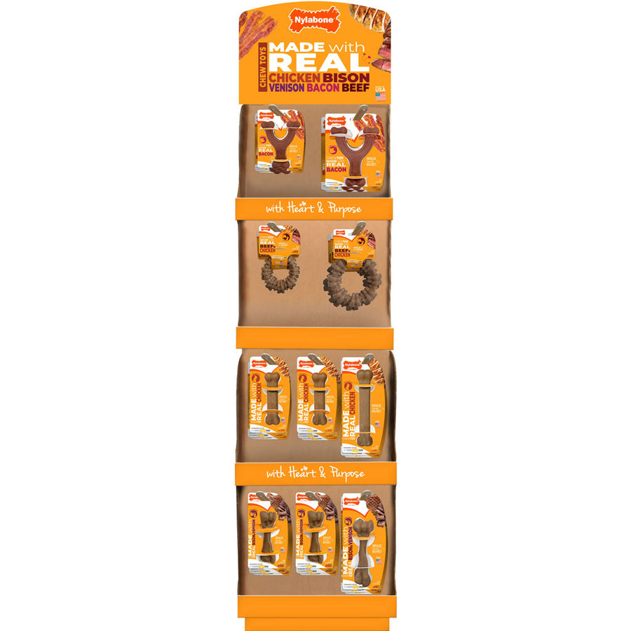 Nylabone Strong Chew Real Ingredient Display, Assorted, 41 pc - Hard Plastic