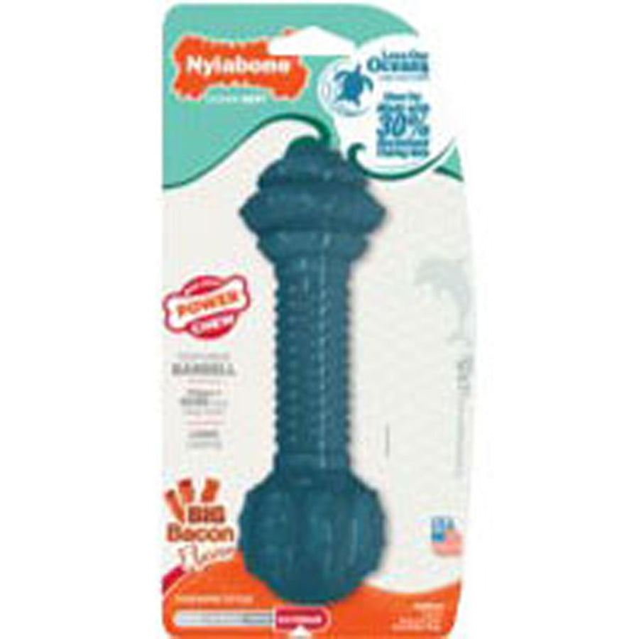 Nylabone Power Chew Ocean Barbell, Bacon, MD - Hard Plastic