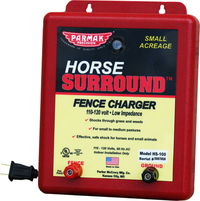 Parmak Horse Surround Fence Charger, Red, 5 Mile - Fencer, Electric