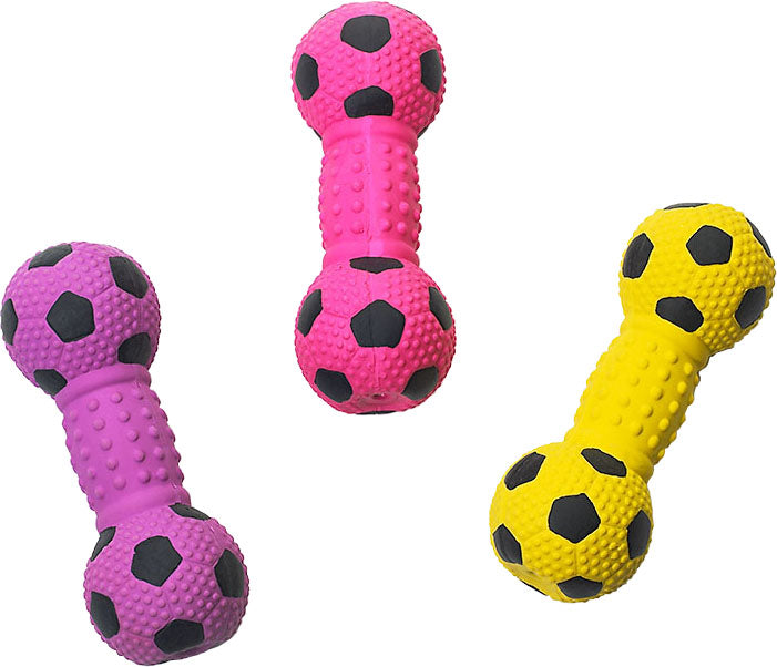 Spot Stuffed Latex Soccer Ball Dumbbell, Assorted, 6 in