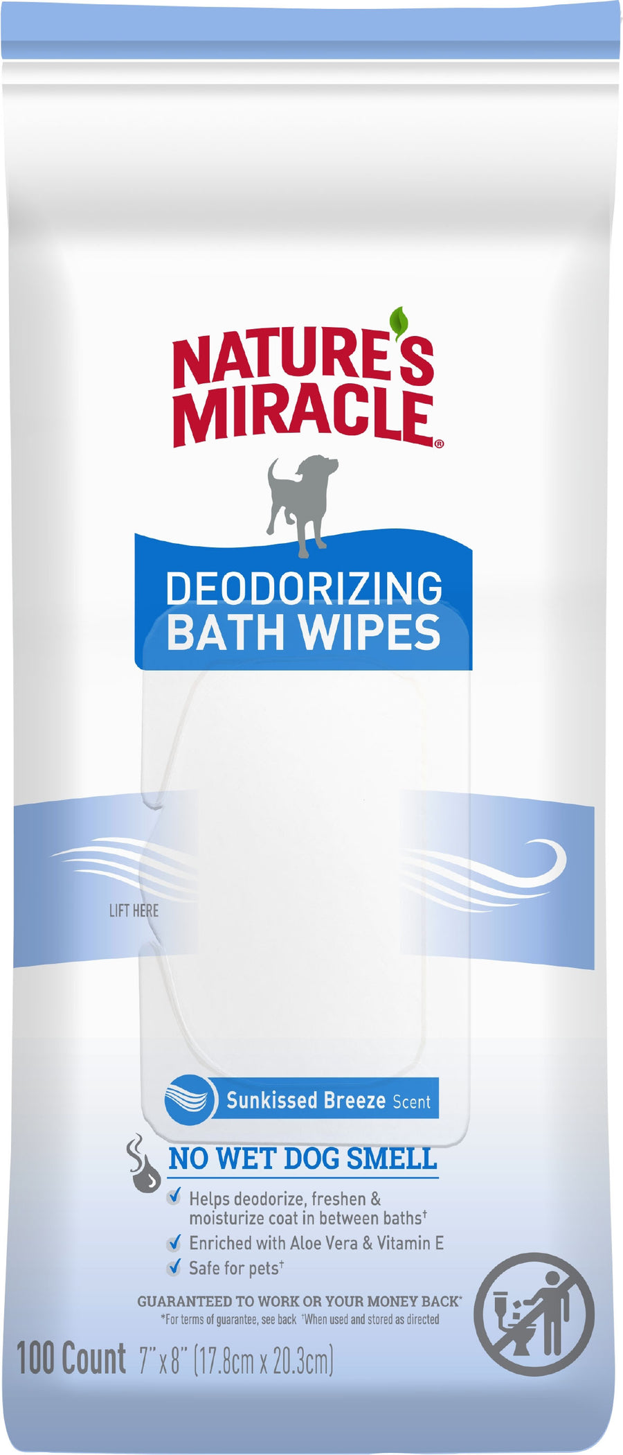 Nature's Miracle Deodorizing Bath Wipes, Sunkissed Breeze, 100 ct - Shampoos & Wipes