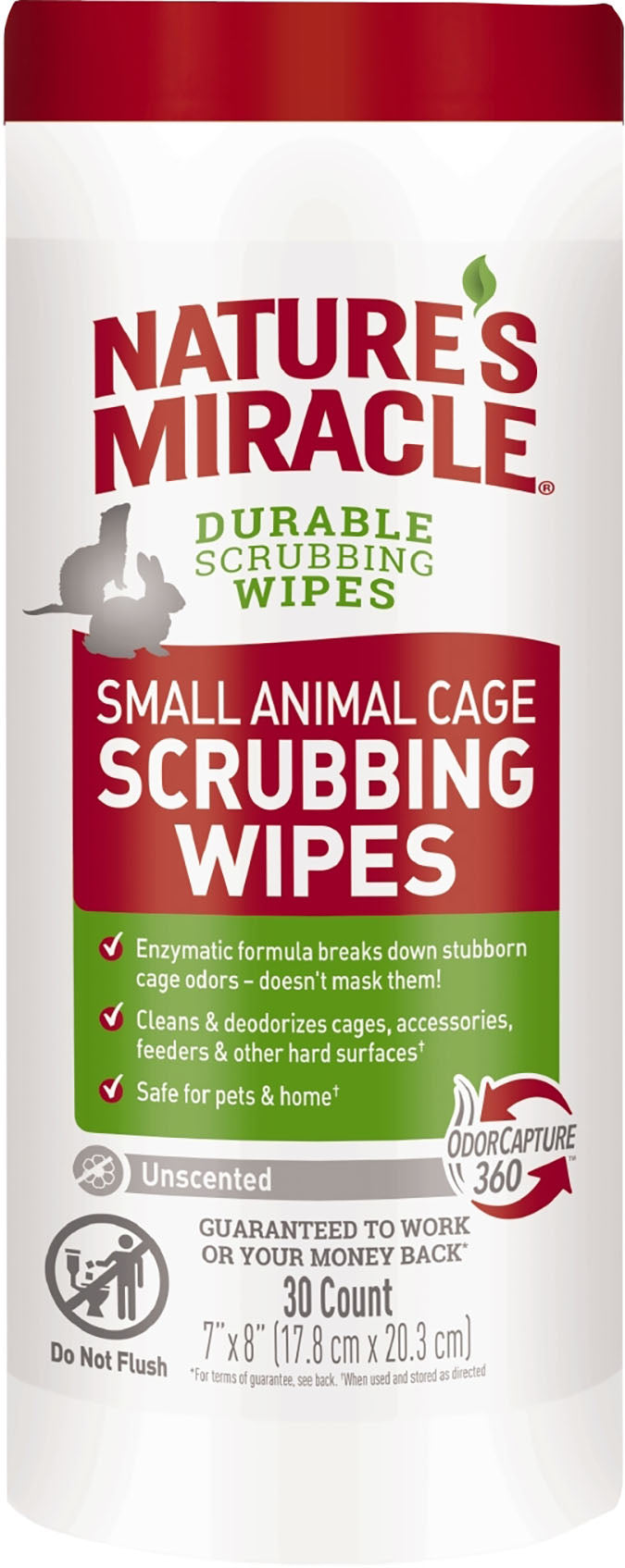 Nature's Miracle Small Animal Cage Scrubbing Wipes, 30 ct - Cage Cleaners