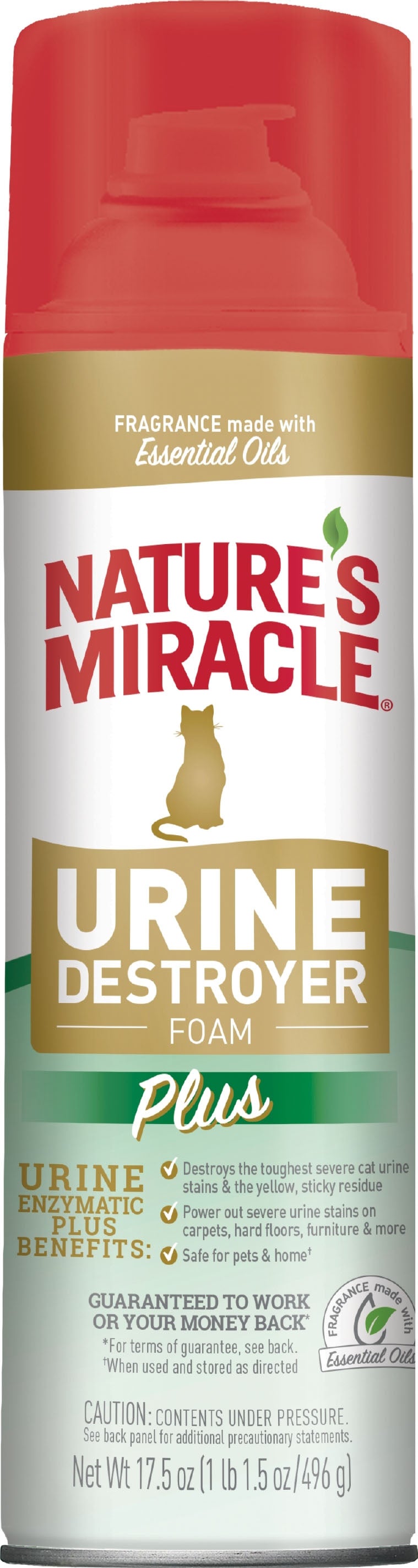 Nature's Miracle Urine Destroyer Plus for Cats, 17.5 oz - Stain and Odor Removers