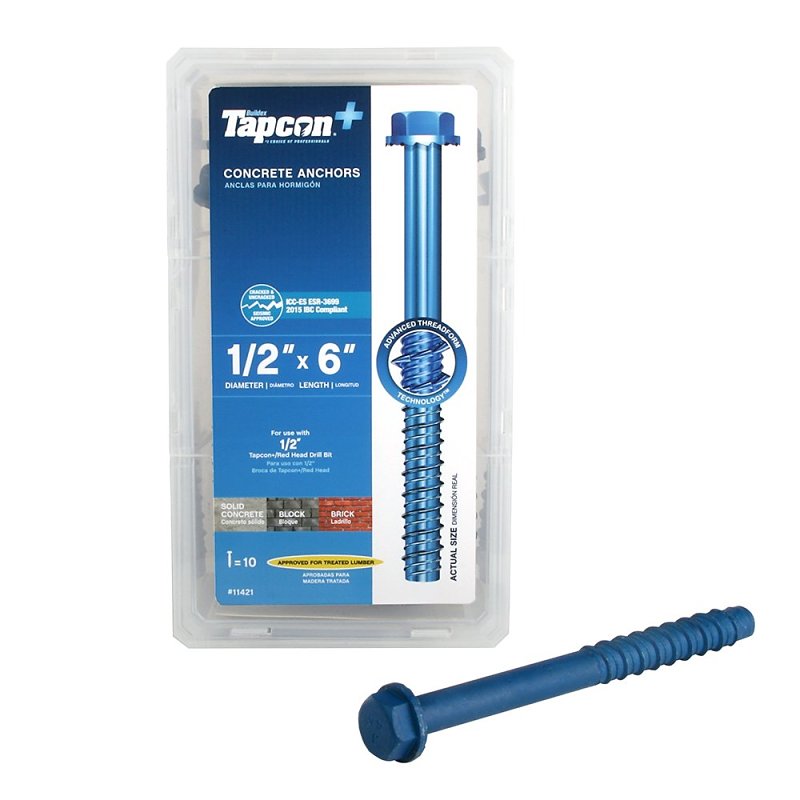 Tapcon 11421 Heavy-Duty Concrete Screw Anchor