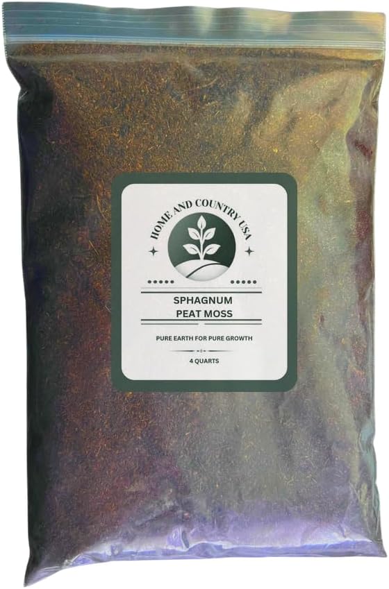 Home & Country USA - Sphagnum Peat Moss, 100% Organic Soil Conditioner, Enhanced Root Development (Peat Moss, 4 Quart)