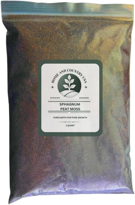 Home & Country USA - Sphagnum Peat Moss, 100% Organic Soil Conditioner, Enhanced Root Development (Peat Moss, 2 Quart)