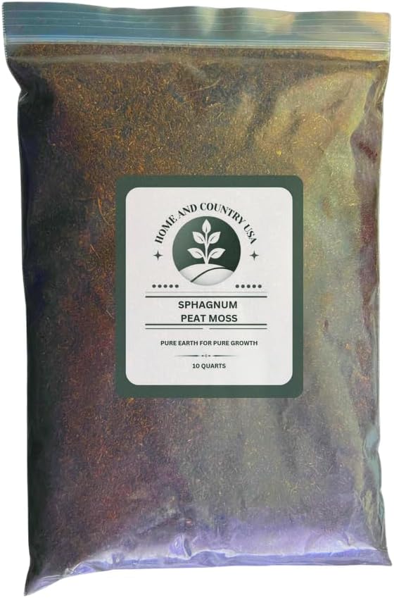 Home & Country USA - Sphagnum Peat Moss, 100% Organic Soil Conditioner, Enhanced Root Development (Peat Moss, 10 Quart)