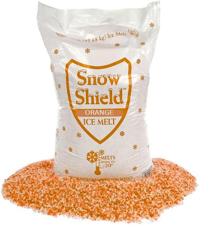 Orange Snow Shield Ice Melt (50 LBS) - A Pet Safe Ice Melt That is Effective Below Zero Degrees and is Safe for Our Children
